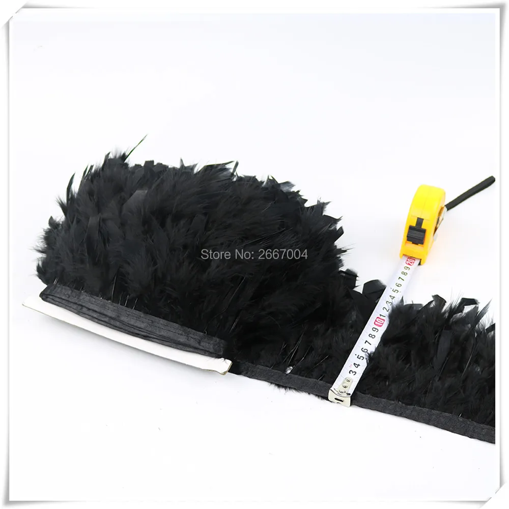2 black chandelle turkey feather trims 5
