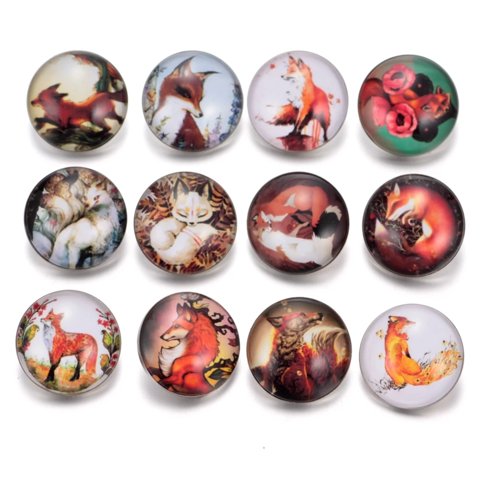 12pcs/lot Cute Fox Pattern Charms 18mm Glass Snap Button For DIY Bracelet Snaps Jewelry KZ0230
12pcs/lot Cute Fox Pattern Charms 18mm Glass Snap Button For DIY Bracelet Snaps Jewelry KZ0230