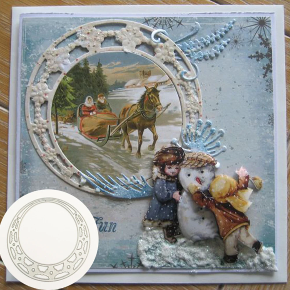 New Wreath Lace Round Christmas Frame Metal Cutting Dies CUT 3D DIY Scrapbooking Carbon Craft Die Photo Invitation Card Decor
New Wreath Lace Round Christmas Frame Metal Cutting Dies CUT 3D DIY Scrapbooking Carbon Craft Die Photo Invitation Card Decor