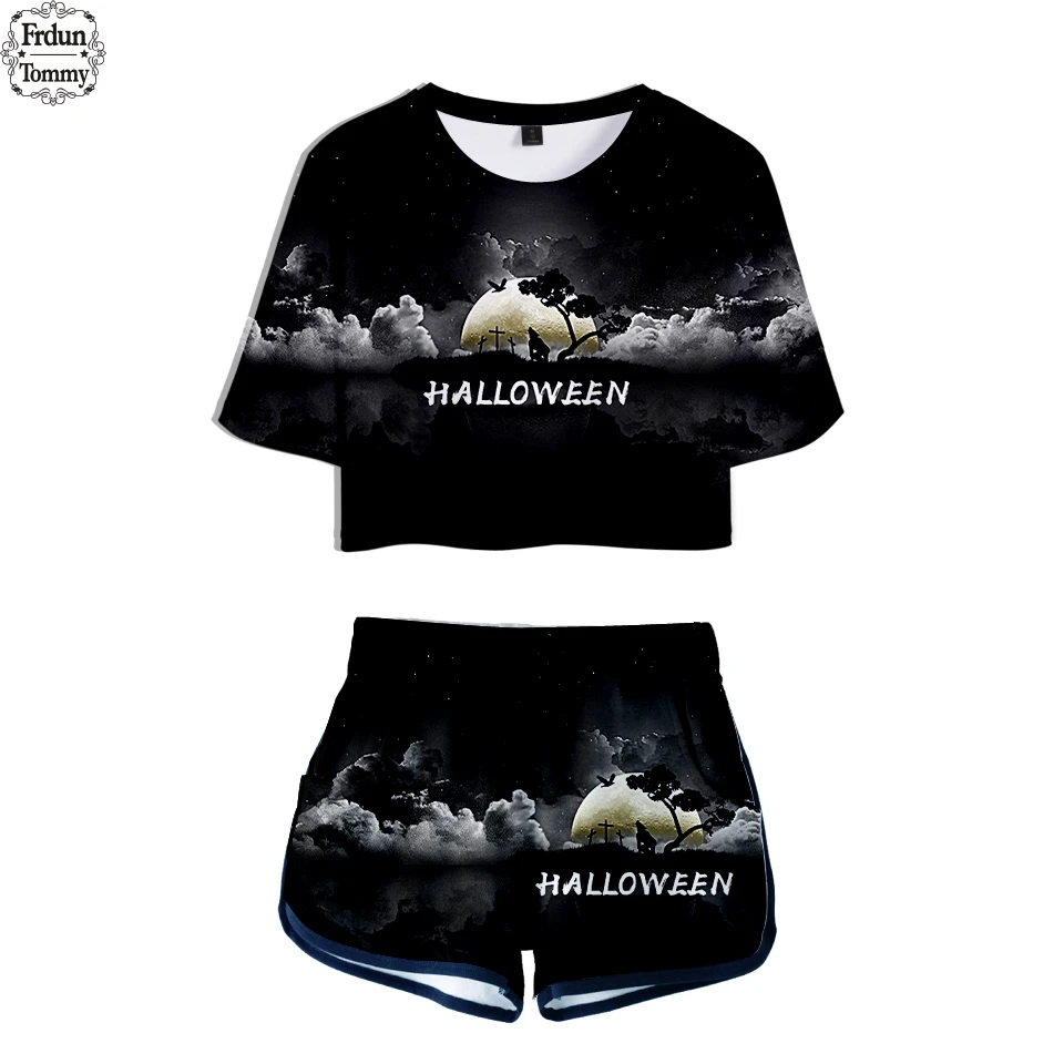 Frdun Tommy Halloween Pumpkin Face 3D Fashion Summer Shorts And T-shirts 2018 Women Two Piece Sets Crop Top Casual Clothes 2XL
Frdun Tommy Halloween Pumpkin Face 3D Fashion Summer Shorts And T-shirts 2018 Women Two Piece Sets Crop Top Casual Clothes 2XL