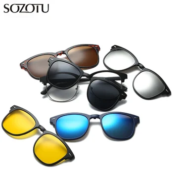 Optical Eyeglasses Frame Men Women With 5 Clip On Magnets Polarized Sunglasses Computer Glasses Spectacle Frame For Male YQ337
Optical Eyeglasses Frame Men Women With 5 Clip On Magnets Polarized Sunglasses Computer Glasses Spectacle Frame For Male YQ337