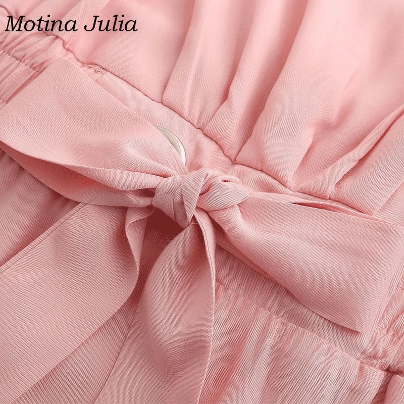 Motina Julia 2019 летнее шифоновое платье Вечерние Клубные Бохо платья с бантом уличная