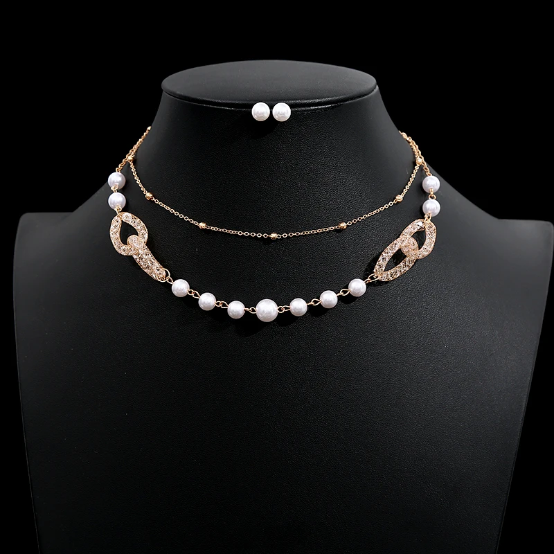 2019 New African Beaded Jewelry Set For Women Multilayer Choker Necklace Imitation Pearl Beads Earrings Wedding Bridal Jewelry
2019 New African Beaded Jewelry Set For Women Multilayer Choker Necklace Imitation Pearl Beads Earrings Wedding Bridal Jewelry