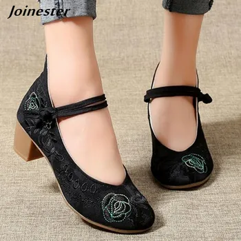 Women Autumn Pumps Shoe Ladies Retro Mary Jane Shoes Floral Embroidery Strappy High Heels Ethnic Vintage Shoe Office Lady Shoes 
Women Autumn Pumps Shoe Ladies Retro Mary Jane Shoes Floral Embroidery Strappy High Heels Ethnic Vintage Shoe Office Lady Shoes
