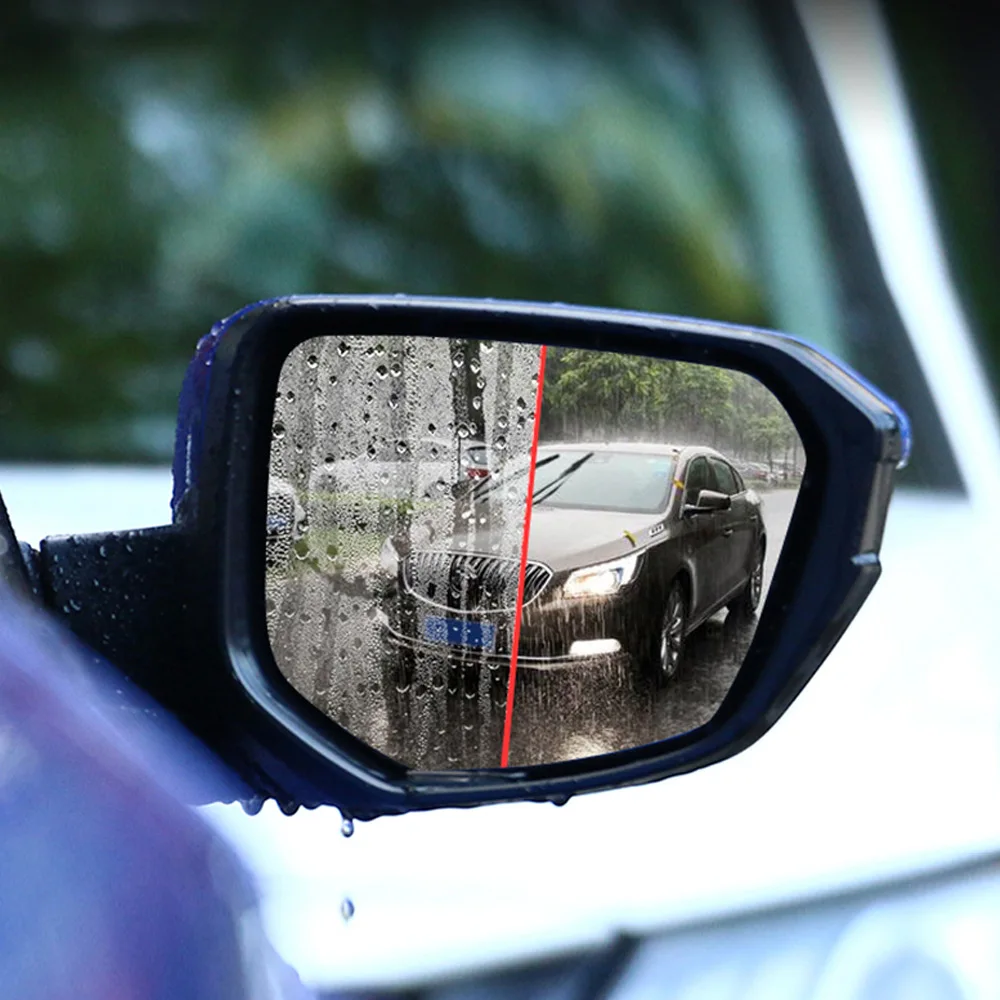 

Car-styling 4 Sheets/Pack Rainproof Waterproof Car Rearview Mirror Film transparent security film stickers