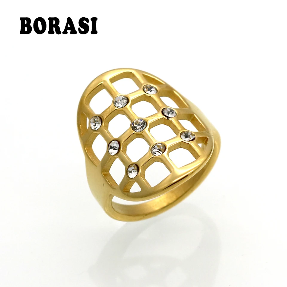 BORASI Brand Stainless Steel Crystal Wedding Engagement Rings For Women Gold Color Fashion Jewelry Female Ring Bijoux Wholesale
BORASI Brand Stainless Steel Crystal Wedding Engagement Rings For Women Gold Color Fashion Jewelry Female Ring Bijoux Wholesale