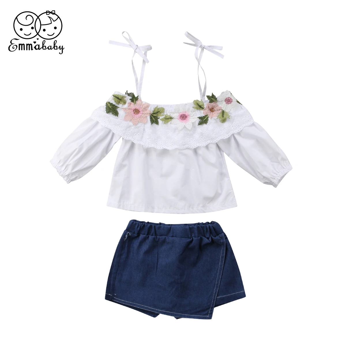 Emmababy Toddler Kids Girls Flower Strap Embroider Top Flare Sleeve Blouse Denim Shorts Dress Pants Outfits Set Clothes 1-6T
Emmababy Toddler Kids Girls Flower Strap Embroider Top Flare Sleeve Blouse Denim Shorts Dress Pants Outfits Set Clothes 1-6T