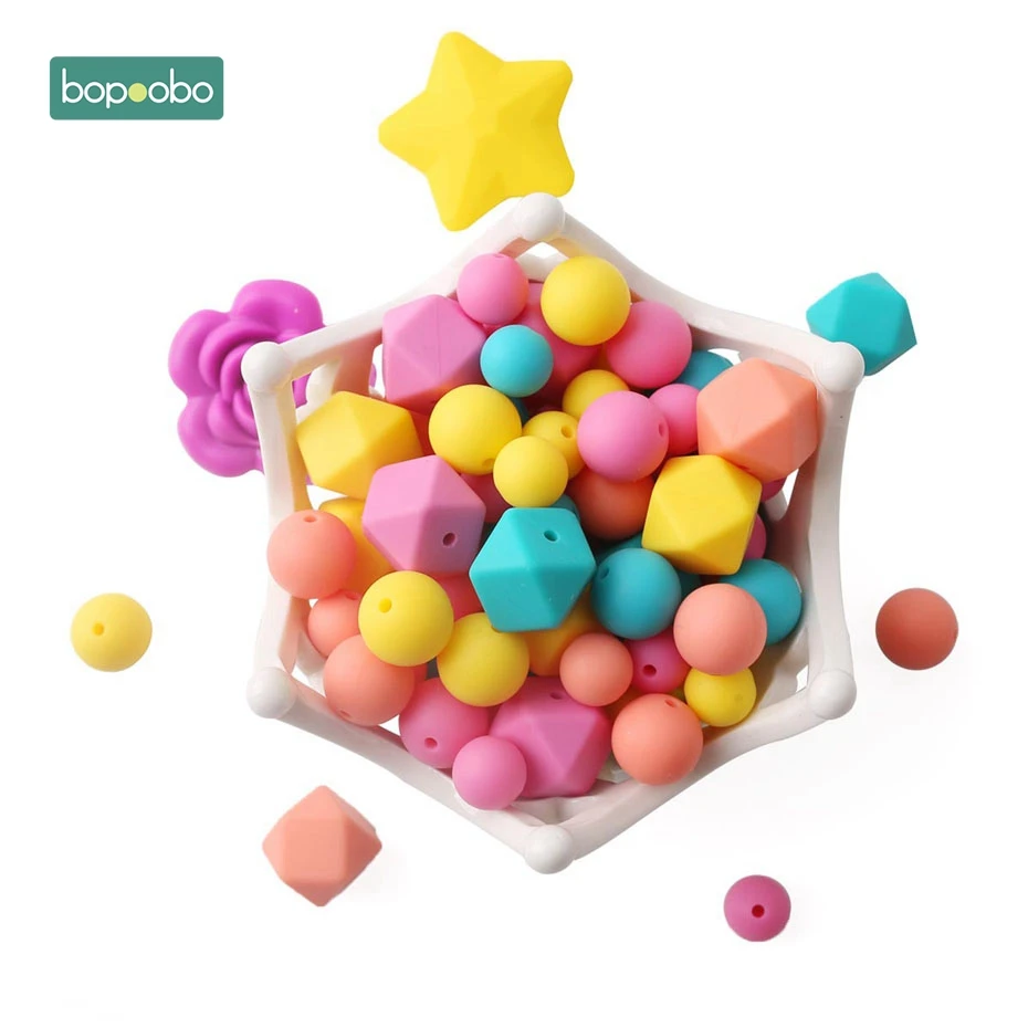 Bopoobo 100pc Baby Silicone Teether Octagonal Beads Round beads BPA Free Baby Accessories DIY Making Jewelry Necklace Beads
Bopoobo 100pc Baby Silicone Teether Octagonal Beads Round beads BPA Free Baby Accessories DIY Making Jewelry Necklace Beads
