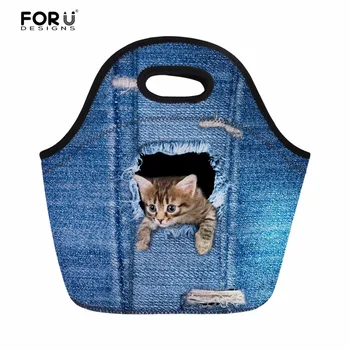 FORUDESIGNS 3D Cute Denim Cat Dog Print Bolsa Termica Women Lunch Bag Tote Insulated Picnic Handbag Warm Female Office Lunch Bag
FORUDESIGNS 3D Cute Denim Cat Dog Print Bolsa Termica Women Lunch Bag Tote Insulated Picnic Handbag Warm Female Office Lunch Bag