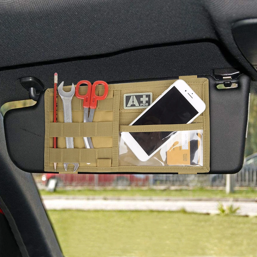 Tactical Visor Panel Molle Car Sun Visor Organizer CD Bag Auto Accessories