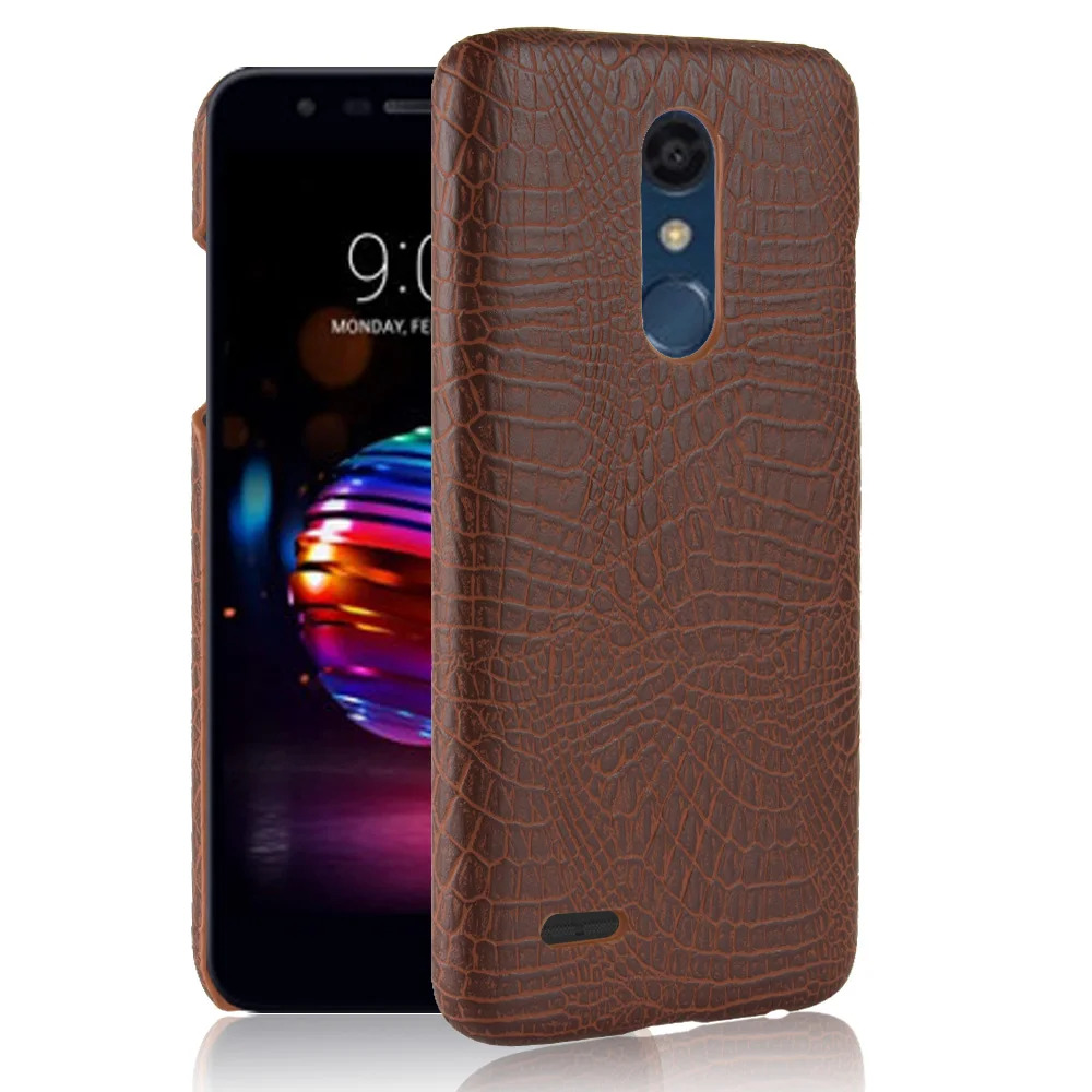 Кожаный чехол для LG K10 2018 роскошная модель крокодиловой кожи противоударный