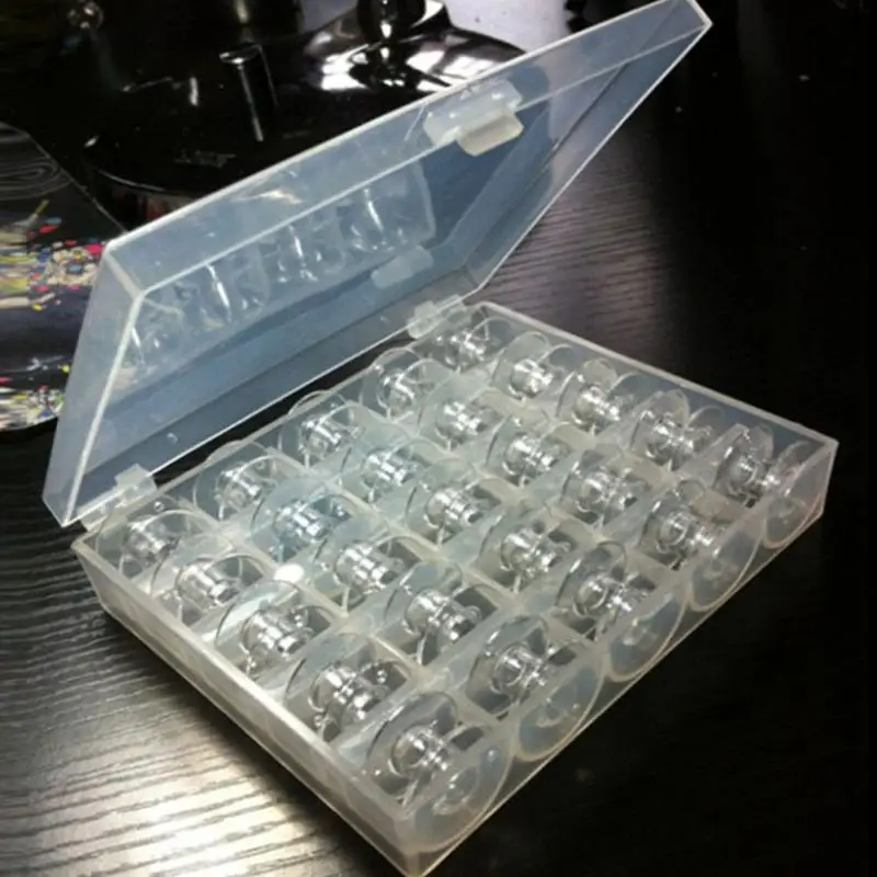 1pcs 25-Grids Sewing Machine Bobbin Storage Box, Transparent Color Sewing Machine Reels With Wire Kits, Plastic Storage Box 
1pcs 25-Grids Sewing Machine Bobbin Storage Box, Transparent Color Sewing Machine Reels With Wire Kits, Plastic Storage Box