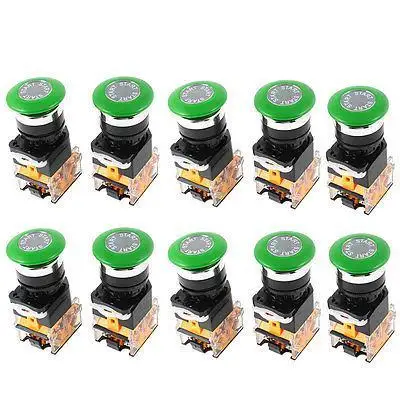 AC 660V 10A DPST Green Mushroom Cap 4 Screw Terminal Emergency Stop Switch 10Pcs
AC 660V 10A DPST Green Mushroom Cap 4 Screw Terminal Emergency Stop Switch 10Pcs