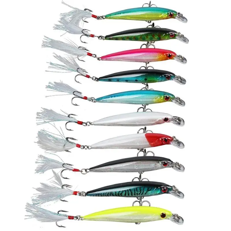 100Pcs 8G 9CM Isca Artificial Hard Bait 6# Feather Hook Wobbler Laser Minnow Fishing Lures Tackle Wholesale
100Pcs 8G 9CM Isca Artificial Hard Bait 6# Feather Hook Wobbler Laser Minnow Fishing Lures Tackle Wholesale