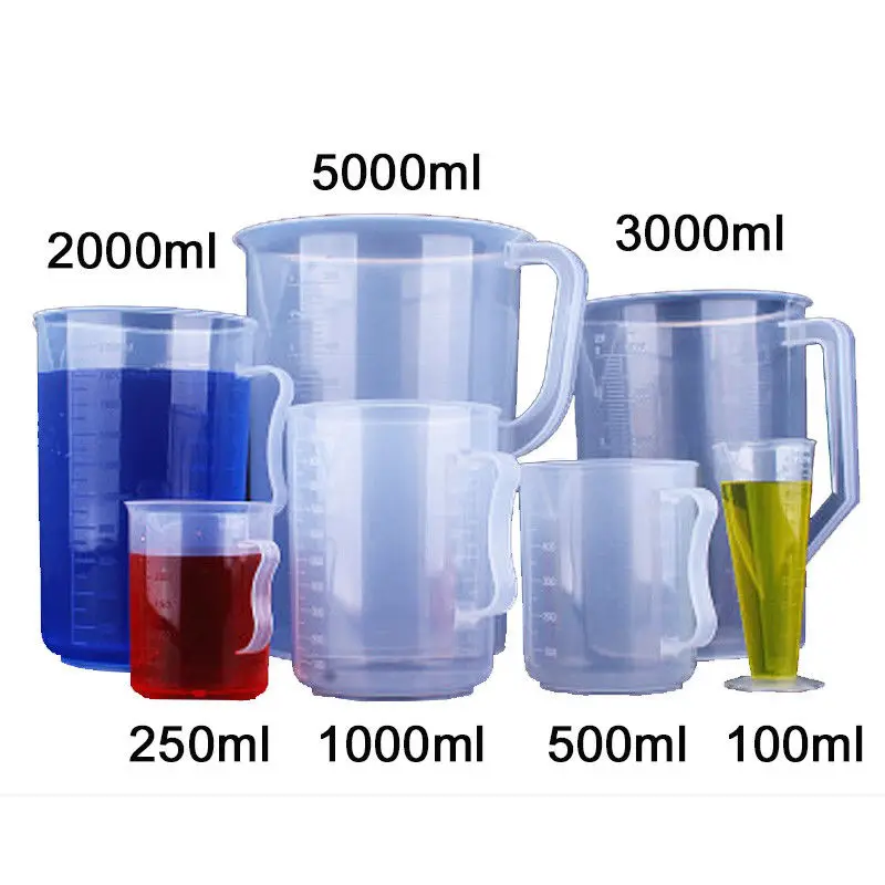 250ml-5000ml Laboratory Experiment Plastic Beaker w/Measuring Cup Graduated Transparent Heat-resistant Supplies Full Set Kits
250ml-5000ml Laboratory Experiment Plastic Beaker w/Measuring Cup Graduated Transparent Heat-resistant Supplies Full Set Kits