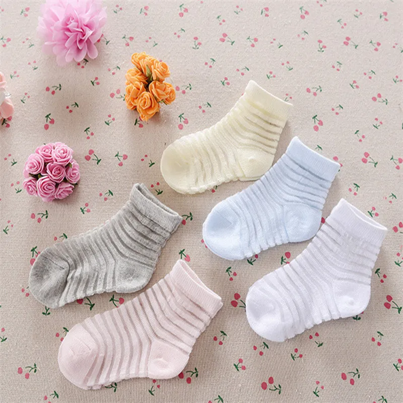 

3pairs/lot Cotton 2016 Summer New Ultra-thin Color Stripe Hose Models Of Child Mesh Socks, Thin Socks For Girls C-cll-033-3