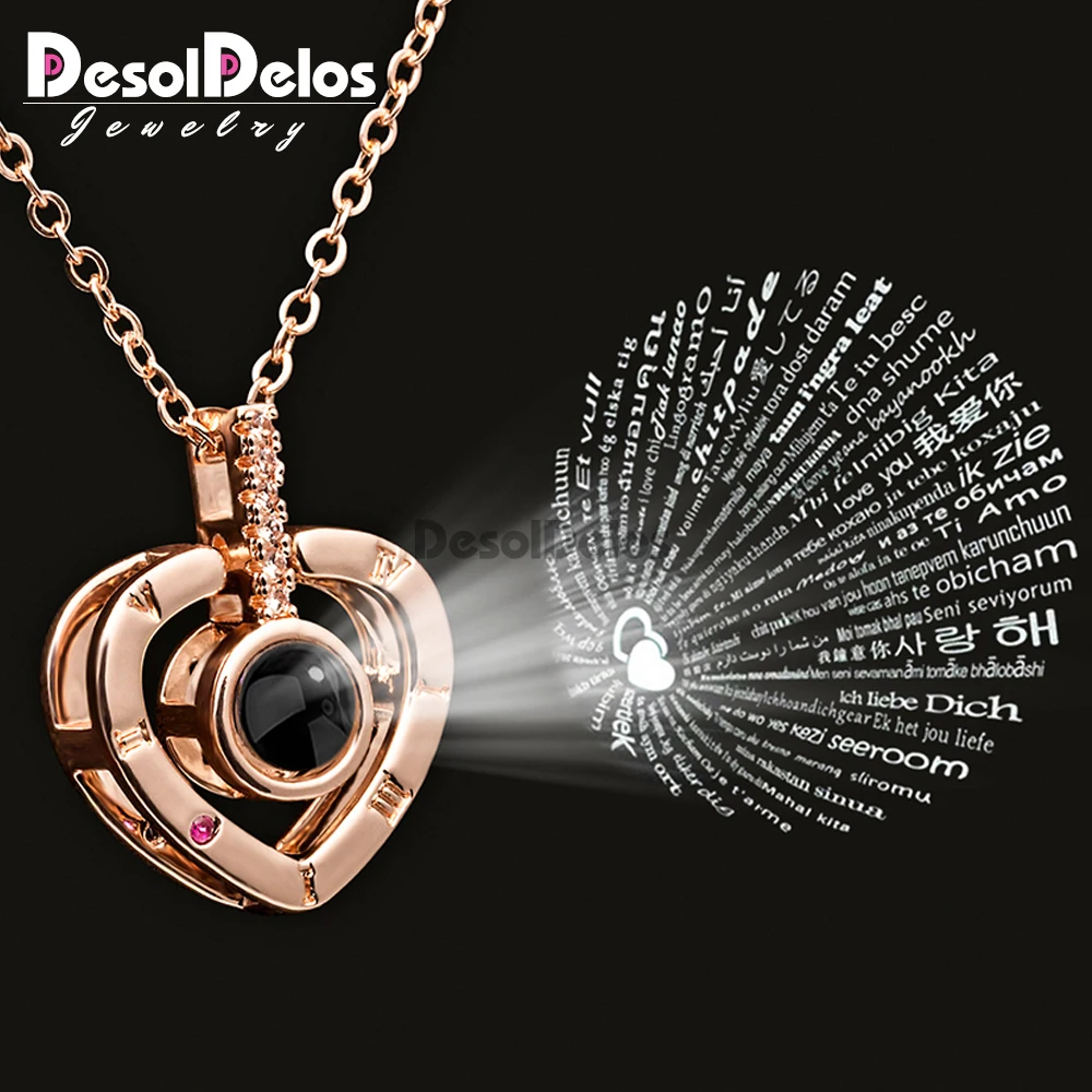 Rose Gold 100 Languages I Love You Projection Pendant Necklace Jewelry Silver Round Choker Wedding Valentine's Day Romantic Gift
Rose Gold 100 Languages I Love You Projection Pendant Necklace Jewelry Silver Round Choker Wedding Valentine's Day Romantic Gift