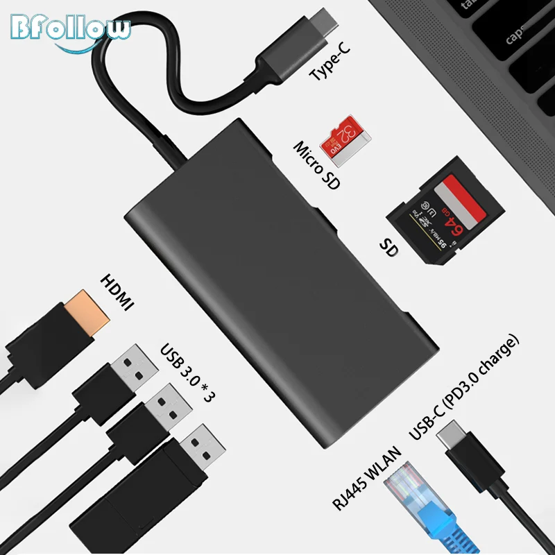 BFOLLOW 8 in 1 for Huawei PC Mode Mate 20 P20 Pro Adapter Type C to HDMI USB-C USB 3.0 SD Card Reader Hub PD 3.0 Mirror Screen
BFOLLOW 8 in 1 for Huawei PC Mode Mate 20 P20 Pro Adapter Type C to HDMI USB-C USB 3.0 SD Card Reader Hub PD 3.0 Mirror Screen