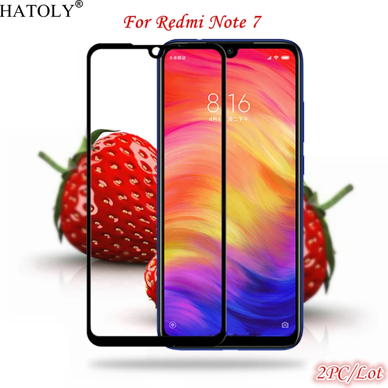 2 шт для Xiaomi Redmi Note 7 стекло закаленное пленка полное покрытие клея Защита экрана |