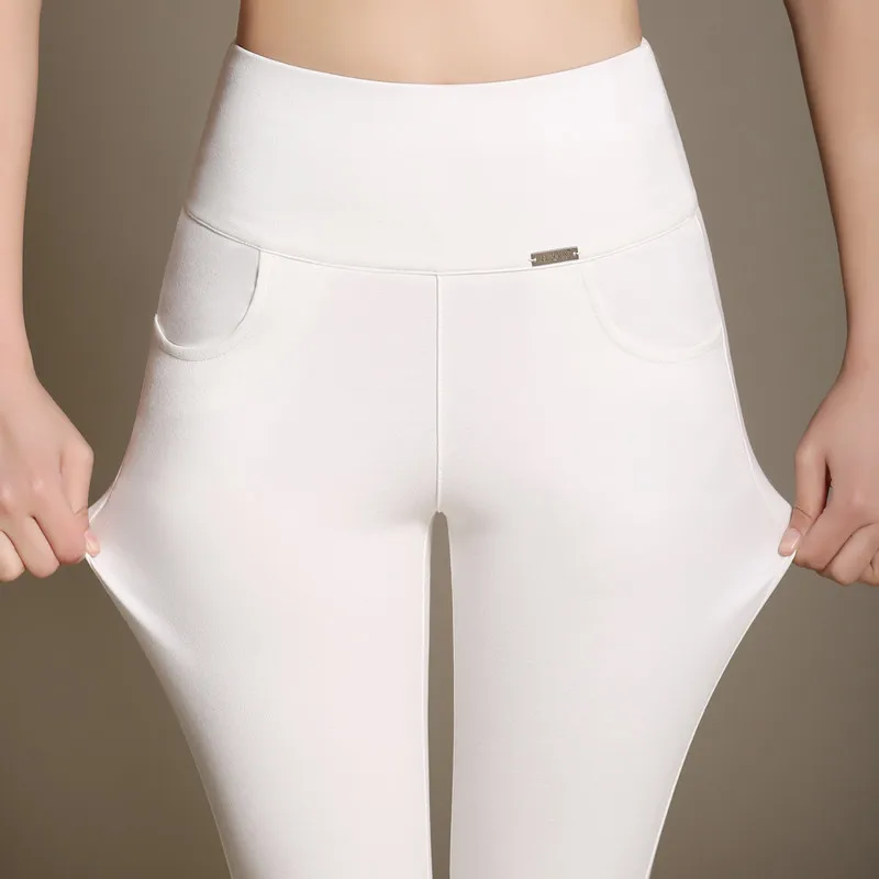 Spring and autumn new leggings were thin elastic stretch pants large size high waist white trousers elastic waist
Spring and autumn new leggings were thin elastic stretch pants large size high waist white trousers elastic waist