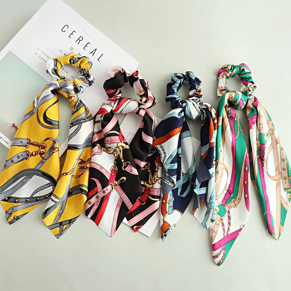 Fashion Print Scrunchies Female Ribbon Elastic Hair Band Bow Scarf Hair Rubber Hair Ropes Women Girls Hair Accessories
Fashion Print Scrunchies Female Ribbon Elastic Hair Band Bow Scarf Hair Rubber Hair Ropes Women Girls Hair Accessories