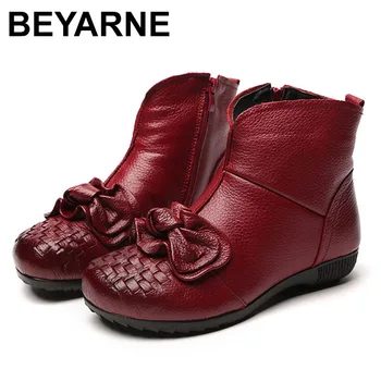 BEYARNES New Women Winter Boots Plush Keeps Warm Genuine Leather Boots Bowknot Ankle Shoes Short Fur Boots Flats Woman
BEYARNES New Women Winter Boots Plush Keeps Warm Genuine Leather Boots Bowknot Ankle Shoes Short Fur Boots Flats Woman