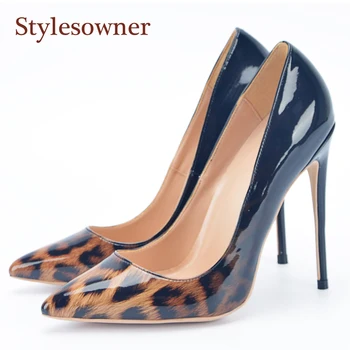 12CM 10CM 8CM Lady Simple Style Black Shiny Leather Shoe Leopard Toe Party Shoes Spring Autumn Stiletto Pumps For Woman Elegant
12CM 10CM 8CM Lady Simple Style Black Shiny Leather Shoe Leopard Toe Party Shoes Spring Autumn Stiletto Pumps For Woman Elegant
