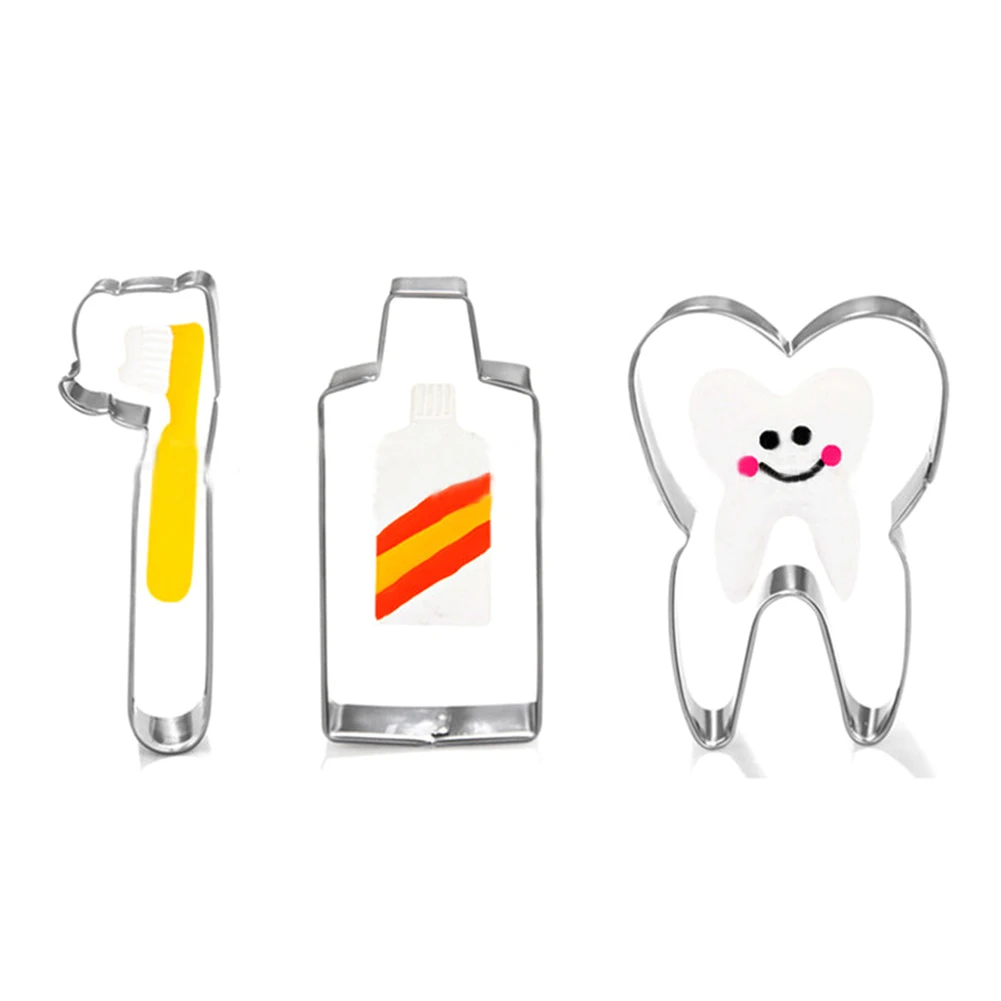 3 Pcs/set Stainless Steel Toothpaste Cookie Cutter Cake Mould DIY Tooth Toothbrush Biscuit Mold Fondant Baking Tools
3 Pcs/set Stainless Steel Toothpaste Cookie Cutter Cake Mould DIY Tooth Toothbrush Biscuit Mold Fondant Baking Tools