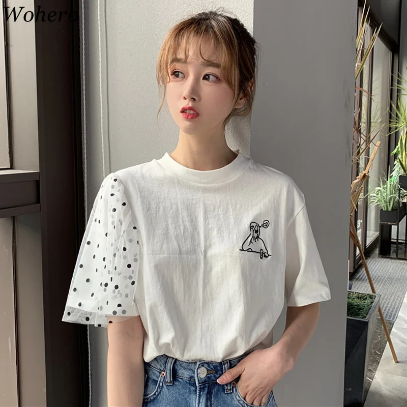 Woherb Summer T Shirt Women 2019 Korean Kawaii Embroidery Tops Ladies Harajuku Asymmetry T-shirt Mesh Tee Shirts Femme 21308
Woherb Summer T Shirt Women 2019 Korean Kawaii Embroidery Tops Ladies Harajuku Asymmetry T-shirt Mesh Tee Shirts Femme 21308
