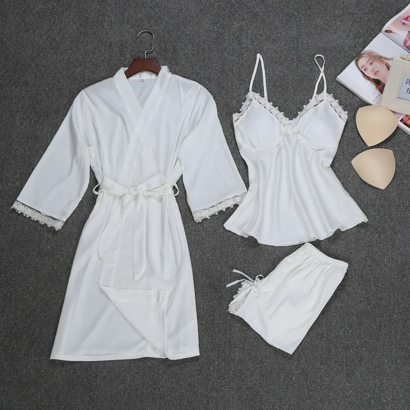 Sexy Spring Womens 3PC Strap Top Short Pants Suit Night Robe Sleepwear Sets Casual V-Neck Pajamas Nightwear Kimono Bath Gown
Sexy Spring Womens 3PC Strap Top Short Pants Suit Night Robe Sleepwear Sets Casual V-Neck Pajamas Nightwear Kimono Bath Gown