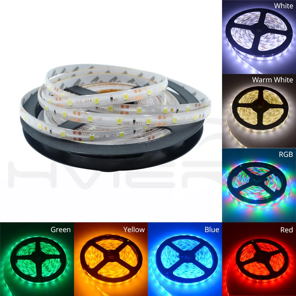 Hviero 5M 2835 300Led Led Strip IP65 Waterproof RGB Light DC 12V Flexible Lighting String Home Decoration Lamp Ribbon Tape Desk Lamp