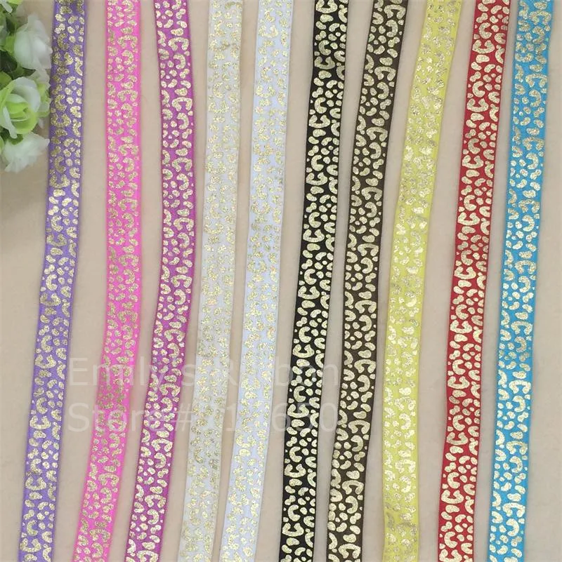 Free shipping 10 yards Hot stamped Gold Leopard Animal Pattern Elastic Ribbon Tape 5/8 inch 15mm width Bakery hairbow accessory
Free shipping 10 yards Hot stamped Gold Leopard Animal Pattern Elastic Ribbon Tape 5/8 inch 15mm width Bakery hairbow accessory