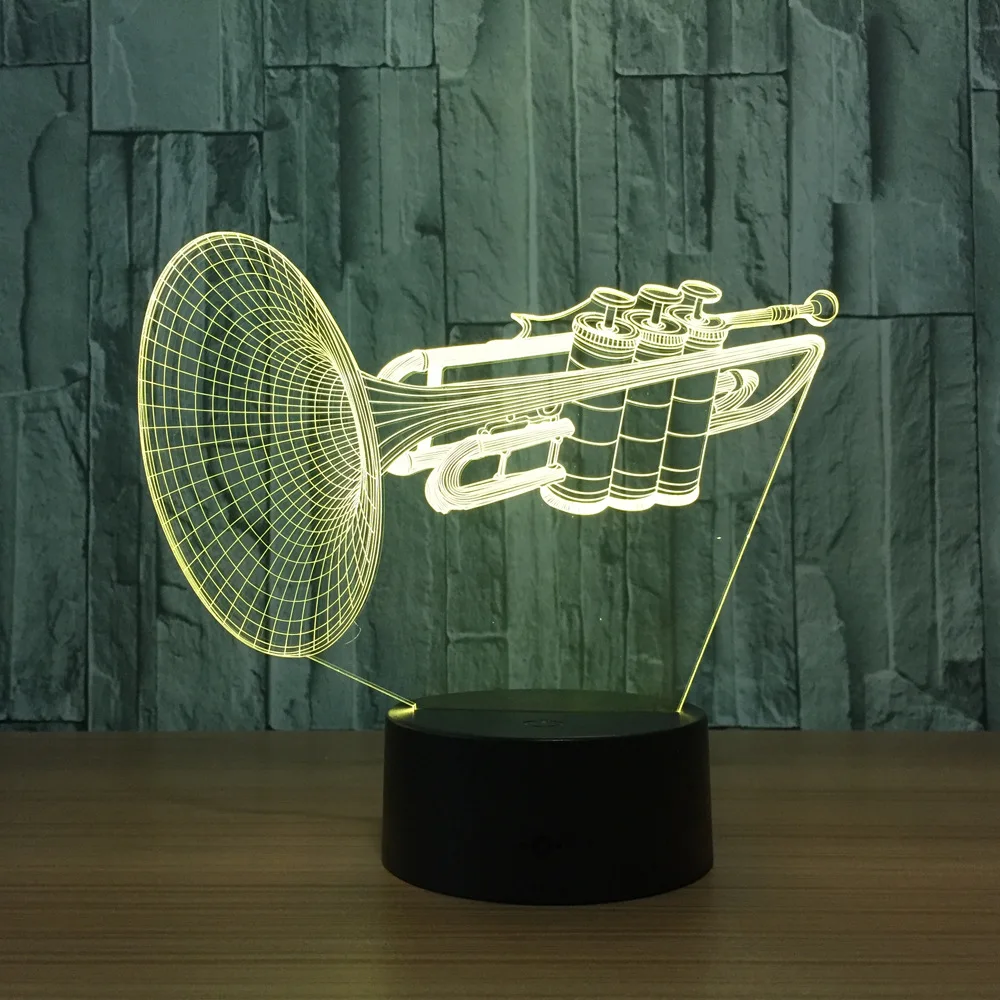 Instrument Trumpet 3d LED Night Light 7 Color Changing Desk Table Lamp Musical Instruments Furnishing Articles Home Decoration
Instrument Trumpet 3d LED Night Light 7 Color Changing Desk Table Lamp Musical Instruments Furnishing Articles Home Decoration