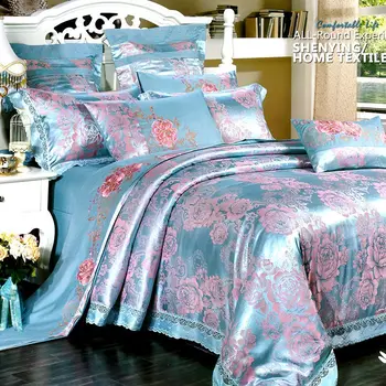 High Quality 4pcs Bedding Sets Home Textile Soft Satin Jacquard Quilt Cover 200*230cm Bed sheet 250*270cm Pillowcase 45*75cm*2pc
High Quality 4pcs Bedding Sets Home Textile Soft Satin Jacquard Quilt Cover 200*230cm Bed sheet 250*270cm Pillowcase 45*75cm*2pc