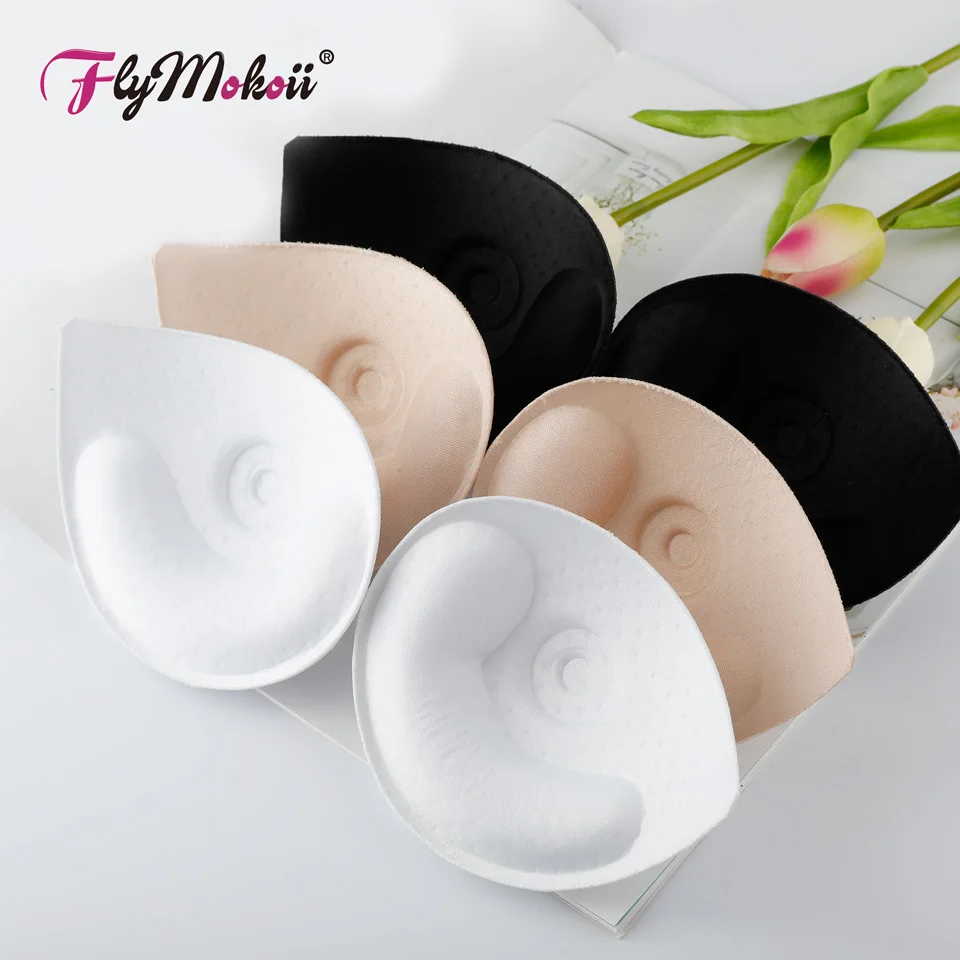 

3 pairs/Lot 2018 Women Intimates Bra Accessories Sponge Swimsuit Breast Pads Chest Push Up Enhancers Bra Padding Foam Inserts