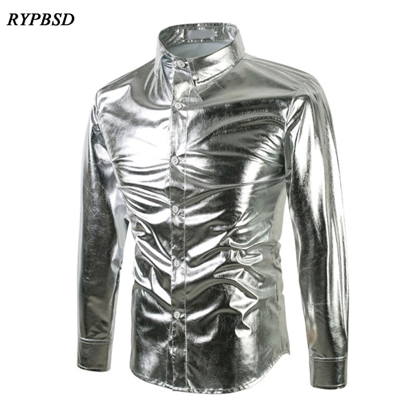2019 Nightclub Gold Silver Men Shirt Metallic Shiny Stage Performance Fashion Slim Fit Long Sleeve Hip Hop Dress Shirts Men 3XL
2019 Nightclub Gold Silver Men Shirt Metallic Shiny Stage Performance Fashion Slim Fit Long Sleeve Hip Hop Dress Shirts Men 3XL
