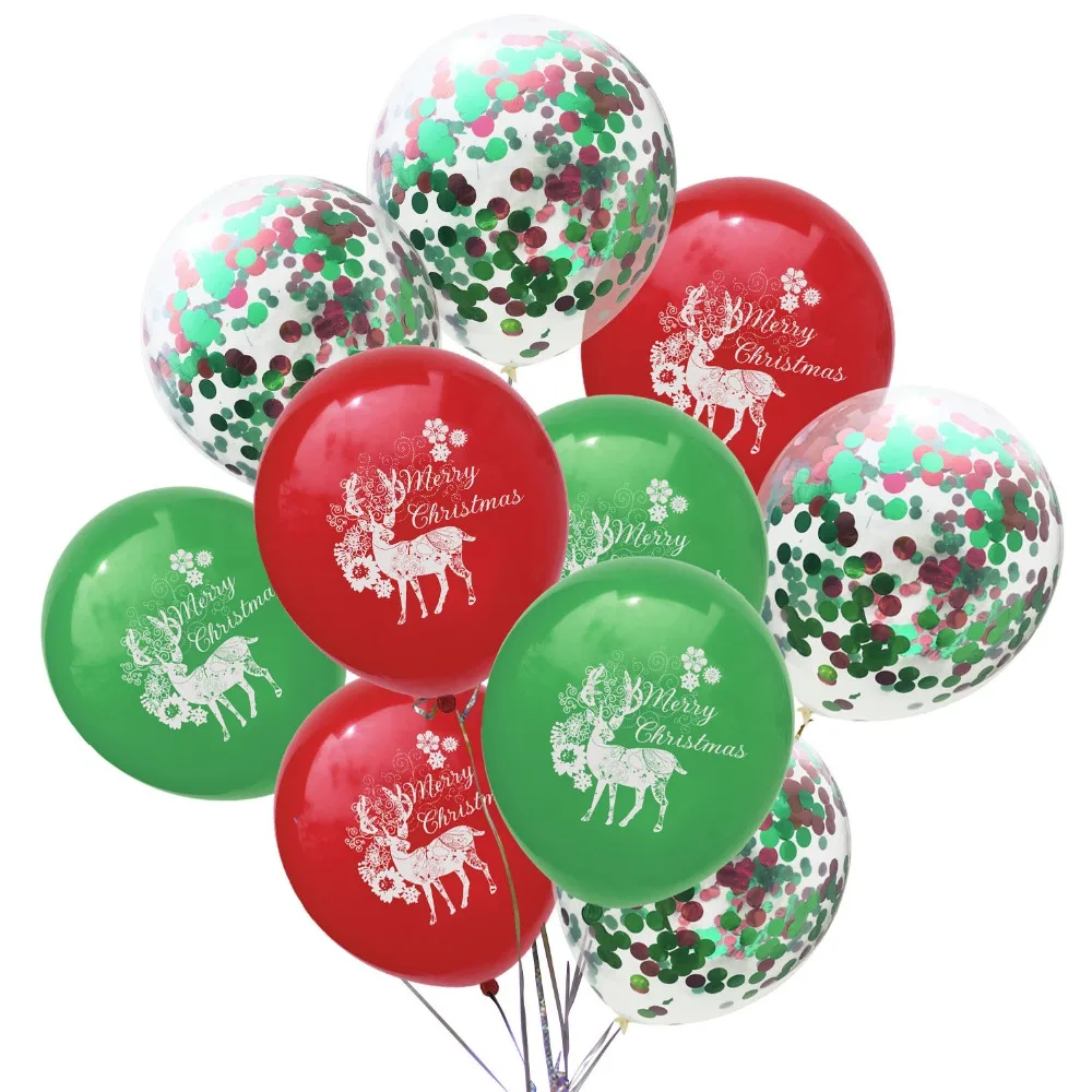 Christmas 12 inch latex red and green sequined paper balloon elk combination
Christmas 12 inch latex red and green sequined paper balloon elk combination
