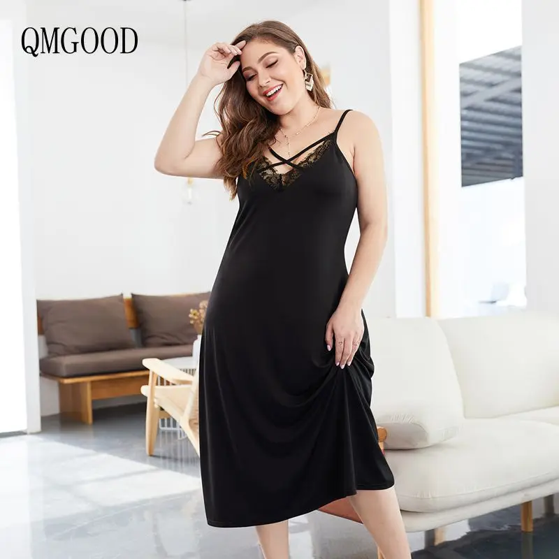 QMGOOD Sexy Dress 2019 Summer Mature Woman Black Spaghetti Strap Sexy Plus Size Women Dress 4XL Plus Size Party Dress Clubwear
QMGOOD Sexy Dress 2019 Summer Mature Woman Black Spaghetti Strap Sexy Plus Size Women Dress 4XL Plus Size Party Dress Clubwear