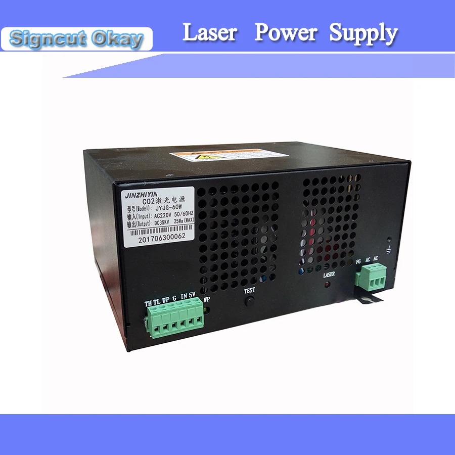 60W Laser Power Supply with CO2 laser spare parts for Laser Engraving Machine 3040 6040 6090 CO2 laser supply
60W Laser Power Supply with CO2 laser spare parts for Laser Engraving Machine 3040 6040 6090 CO2 laser supply
