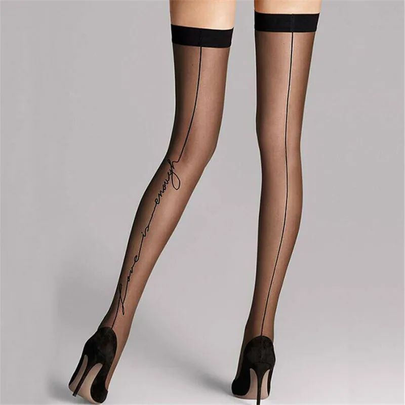 New Sexy Lingerie For Women Hot Love Letters Stay Up Nylon Stockings Ultrathin See Through Thigh High Stockings Pantyhose Medias
New Sexy Lingerie For Women Hot Love Letters Stay Up Nylon Stockings Ultrathin See Through Thigh High Stockings Pantyhose Medias