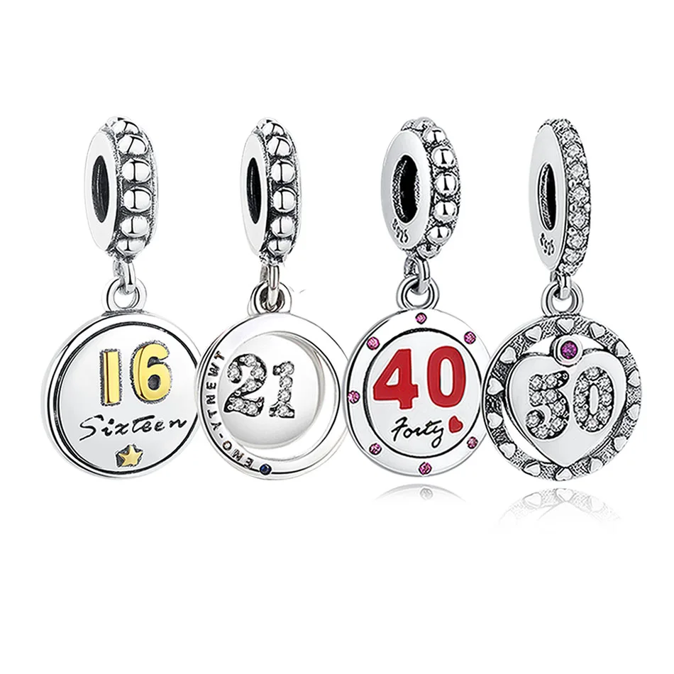 Fit Original Pandora Charm Bracelet 925 Sterling Silver Years of Heart 16 21 40 50 Crystal CZ Charm Bead DIY Jewelry Making
Fit Original Pandora Charm Bracelet 925 Sterling Silver Years of Heart 16 21 40 50 Crystal CZ Charm Bead DIY Jewelry Making
