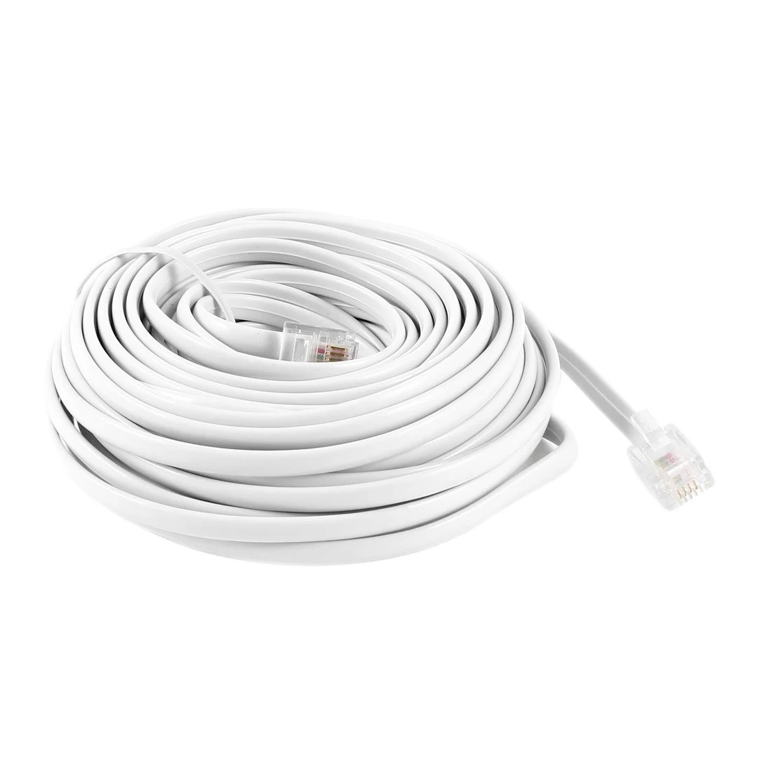 

White RJ11 6P4C Modular Telephone Extension Lead Cable 9M 30ft