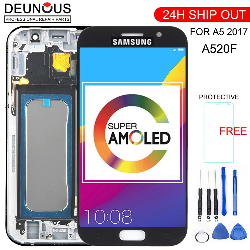 AMOLED дисплей для SAMSUNG A5 2017 сенсорный дигитайзер Сенсорное Стекло в сборе с рамкой для GALAXY A5 2017 A520 A520F LCD SM-A520F
AMOLED дисплей для SAMSUNG A5 2017 сенсорный дигитайзер Сенсорное Стекло в сборе с рамкой для GALAXY A5 2017 A520 A520F LCD SM-A520F