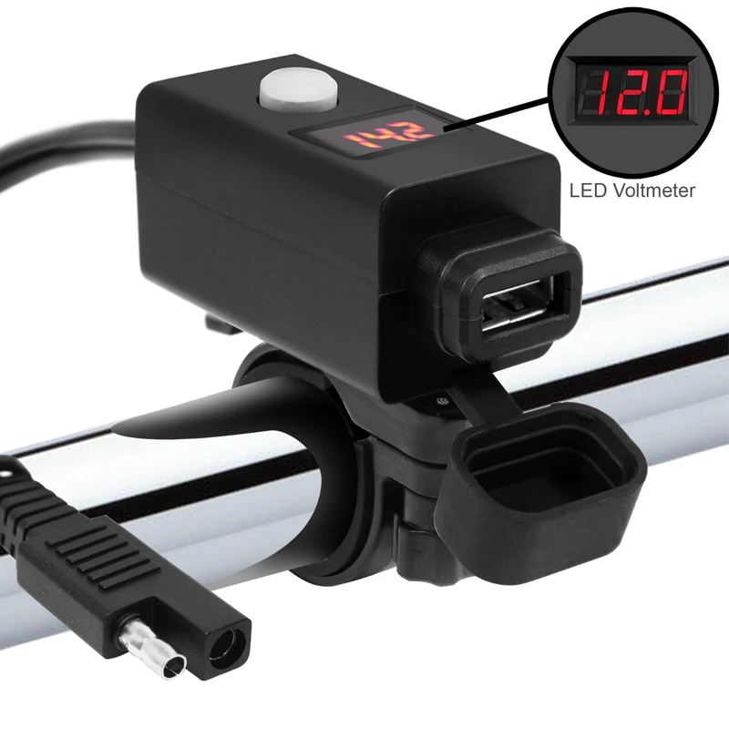 Waterproof Motorcycle SAE to USB Charger Adapter with LED Voltmeter Built In Cable ATV UTV
Waterproof Motorcycle SAE to USB Charger Adapter with LED Voltmeter Built In Cable ATV UTV