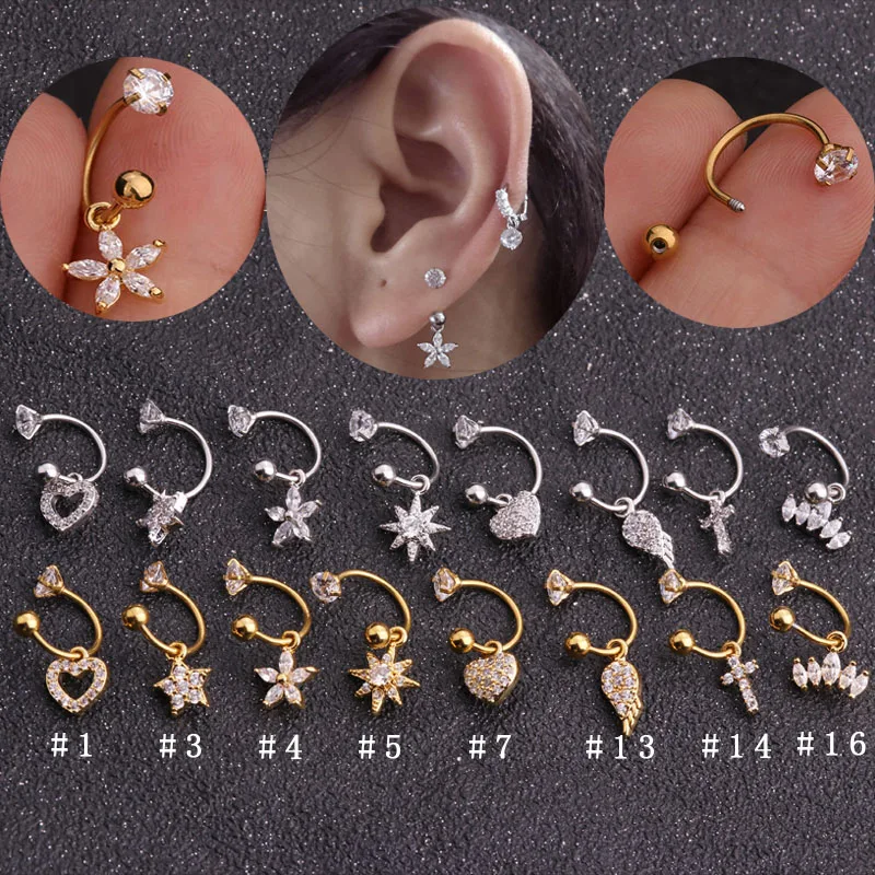 Sellsets 1 PC Steel CZ Hoop With Cubic Zirconia Dangle Ear Tragus helix Daith Cartilage Rook Piercing Jewelry
Sellsets 1 PC Steel CZ Hoop With Cubic Zirconia Dangle Ear Tragus helix Daith Cartilage Rook Piercing Jewelry