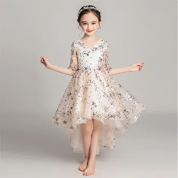 Children's birthday wedding princess sequined tail dress girl kids wedding puff catwalk host piano performance clothing dress 
Children's birthday wedding princess sequined tail dress girl kids wedding puff catwalk host piano performance clothing dress