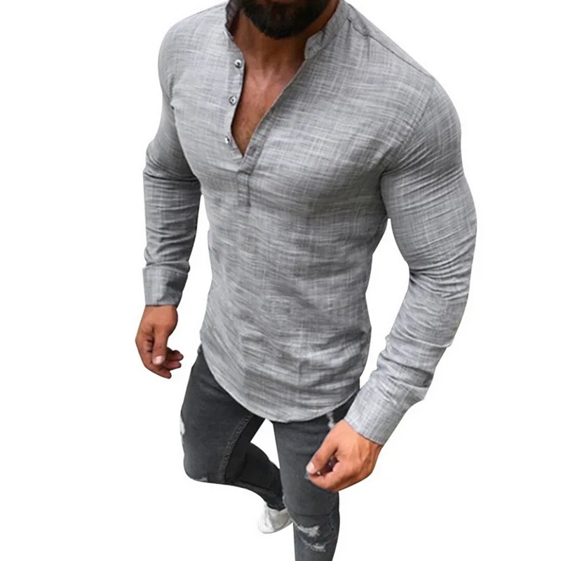 SHUJIN Men's Casual Long Sleeve Stand Collar Solid Shirt Button Slim Streetwear Tops Male Camisa Masculina 2019 Fashion
SHUJIN Men's Casual Long Sleeve Stand Collar Solid Shirt Button Slim Streetwear Tops Male Camisa Masculina 2019 Fashion