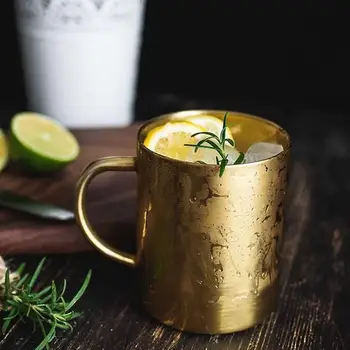 New Stainless Steel Milk Cup Copper Plated Mug Double Layer Insulation With Handle Gold Coffee Tea Cup 
New Stainless Steel Milk Cup Copper Plated Mug Double Layer Insulation With Handle Gold Coffee Tea Cup