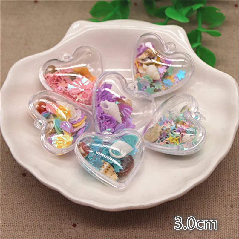 6pcs 3cm Transparent Plastic Openable Heart with Shiny Sequin Seashell DIY Christmas Tree Decorations/Jewelry Pendant
6pcs 3cm Transparent Plastic Openable Heart with Shiny Sequin Seashell DIY Christmas Tree Decorations/Jewelry Pendant