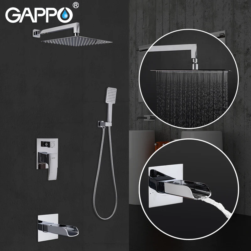 

GAPPO shower faucets bathroom shower faucet set shower head rainfall shower mixer taps chrome waterfall bathtub faucet tap